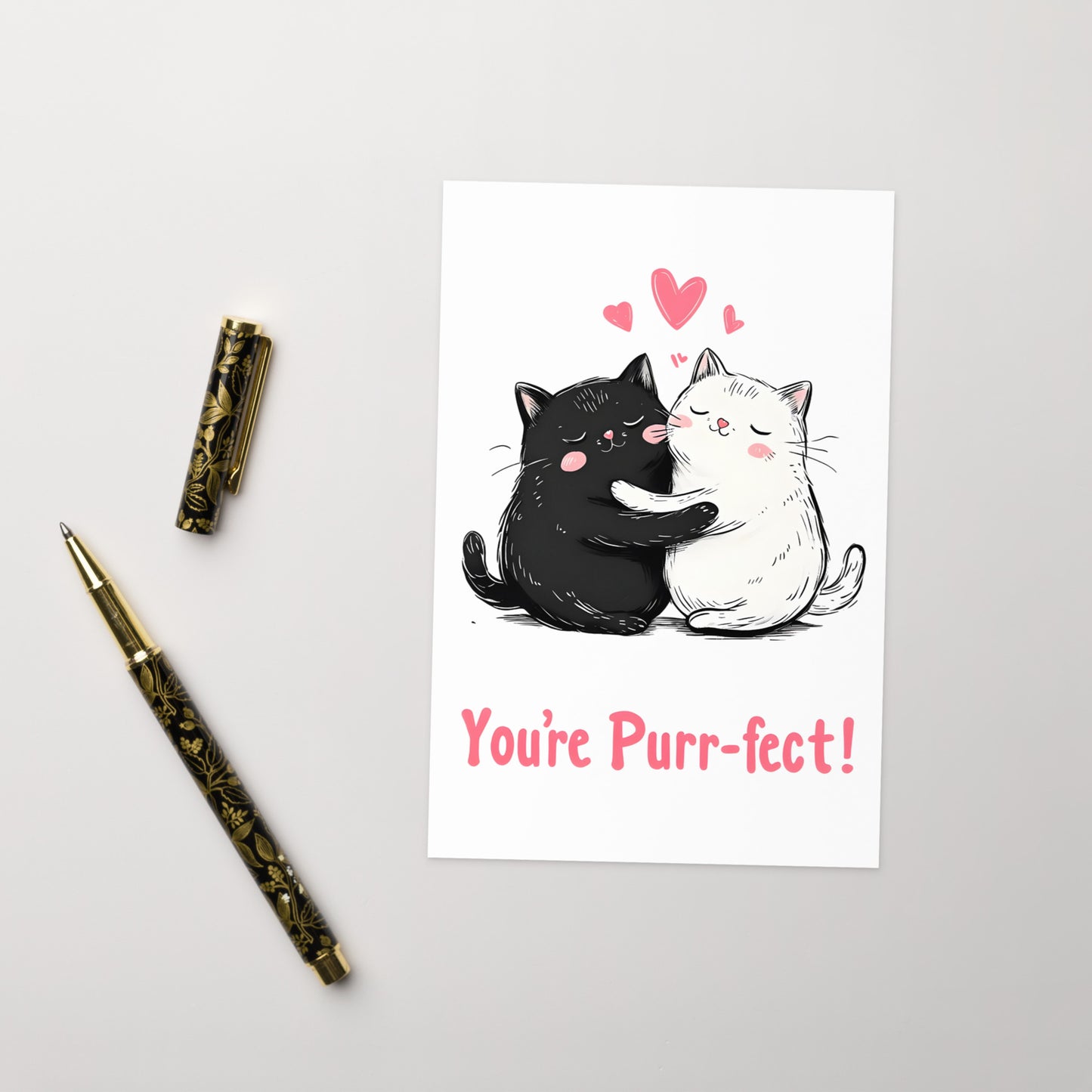 You Are Purr-fect Cat Hug Anniversary Card