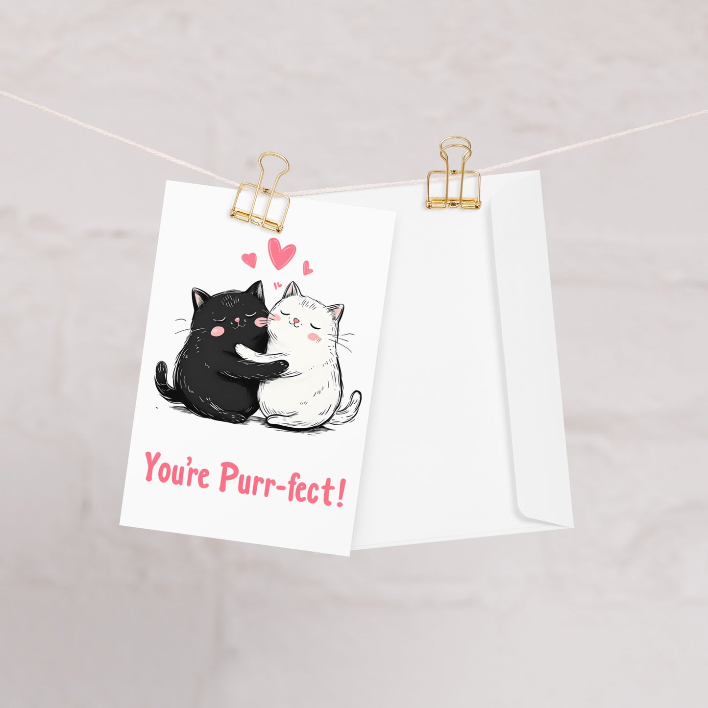 You Are Purr-fect Cat Hug Anniversary Card