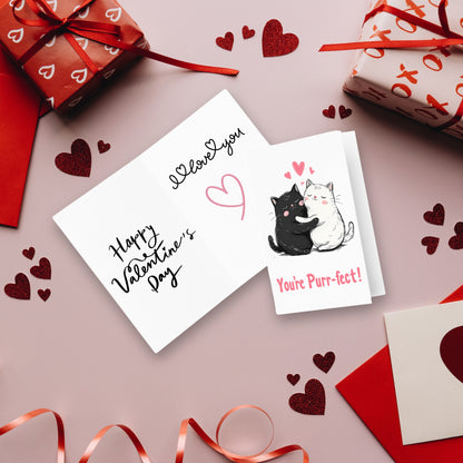 You Are Purr-fect Cat Hug Anniversary Card