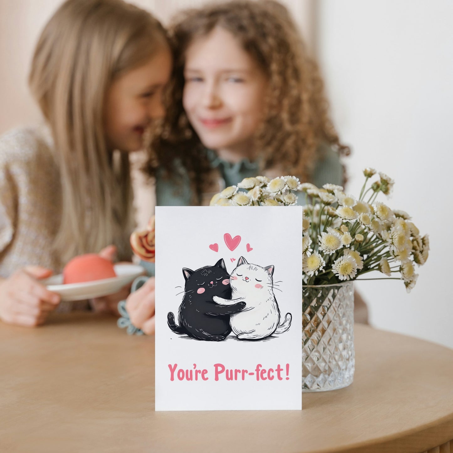 You Are Purr-fect Cat Hug Anniversary Card