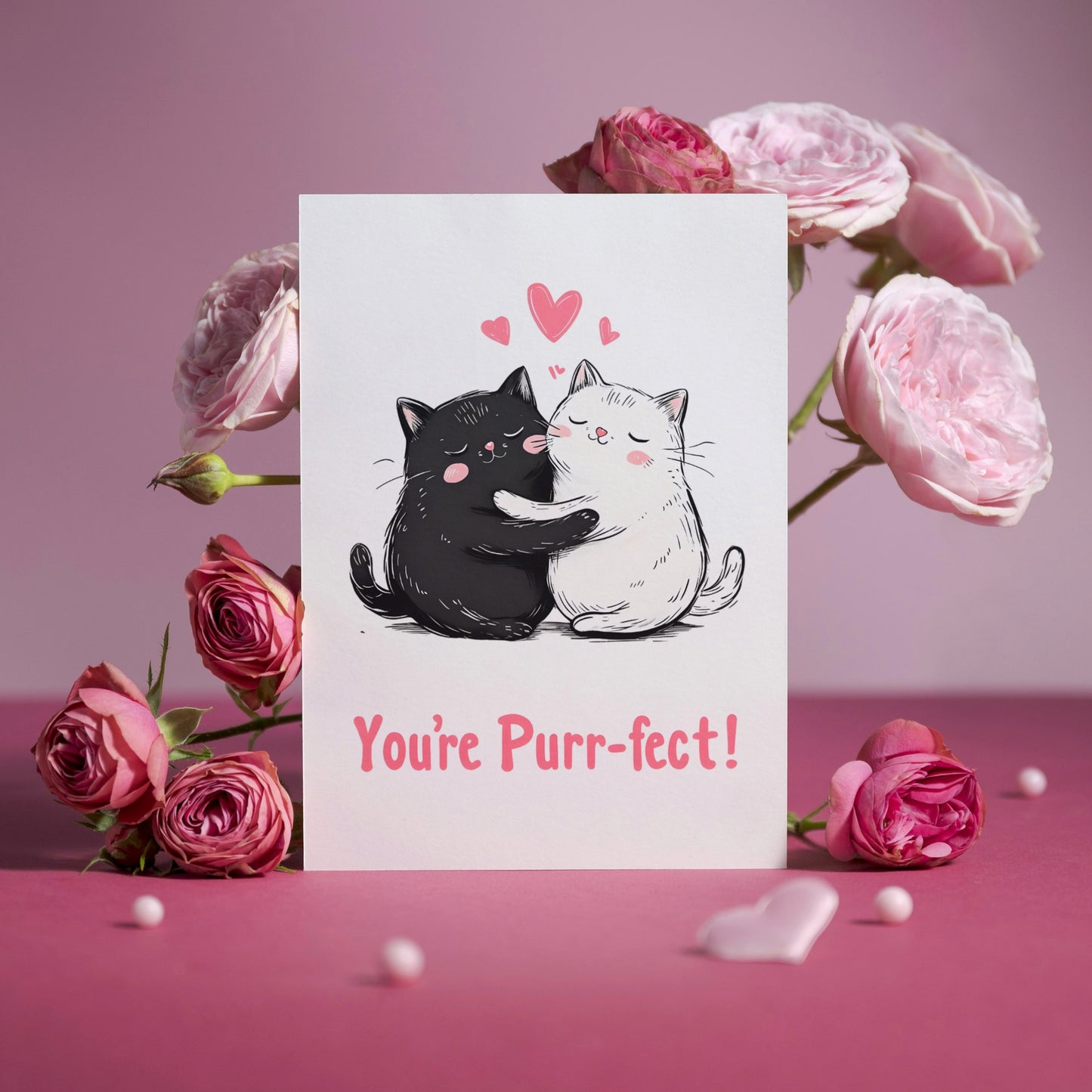 You Are Purr-fect Cat Hug Anniversary Card