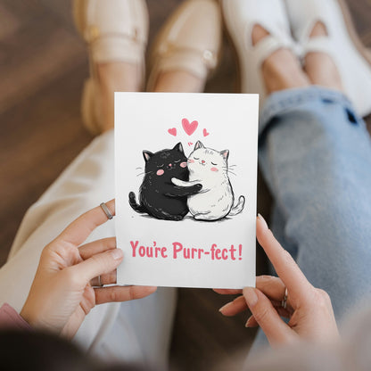 You Are Purr-fect Cat Hug Anniversary Card