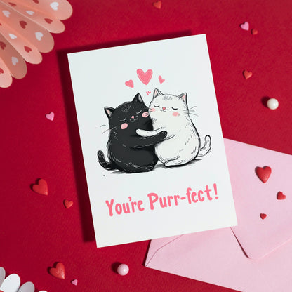 You Are Purr-fect Cat Hug Anniversary Card