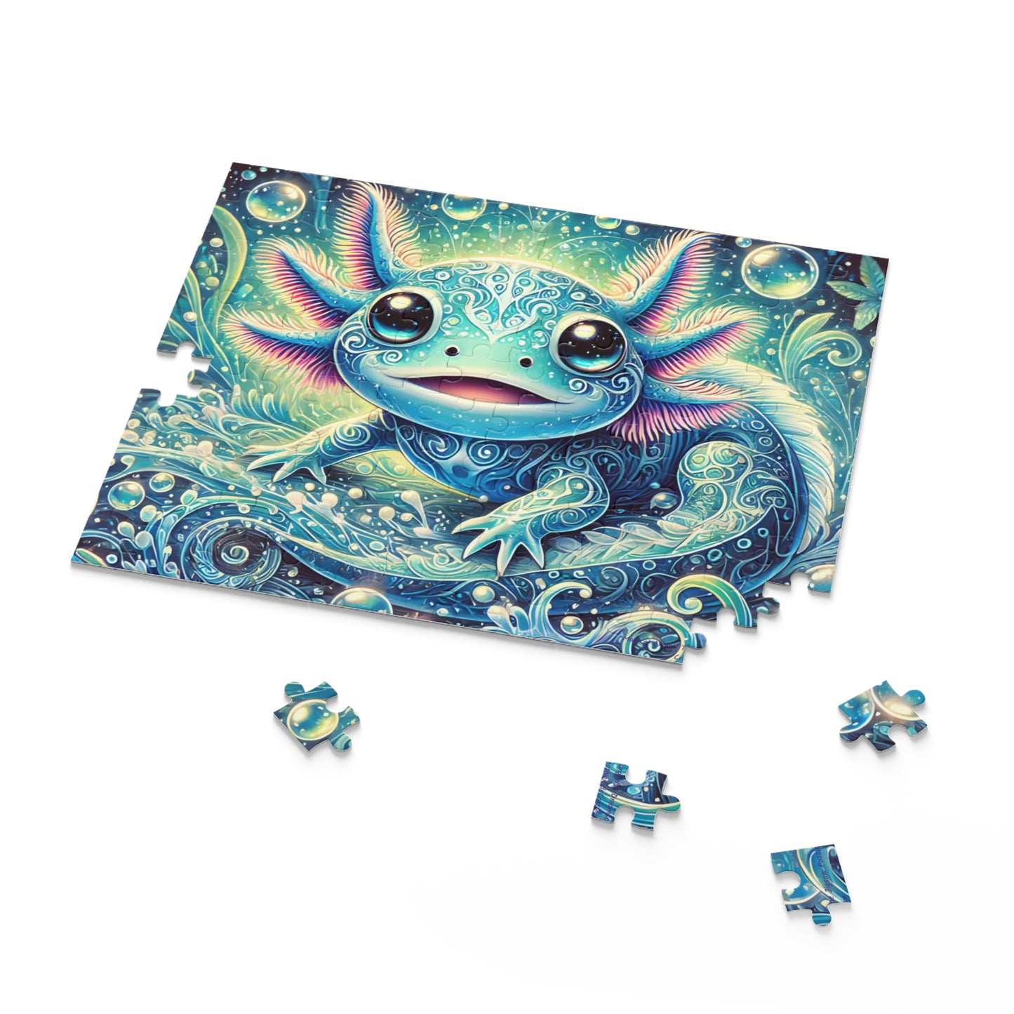 Magical Axolotl Turquoise Underwater Dreamscape Puzzle
