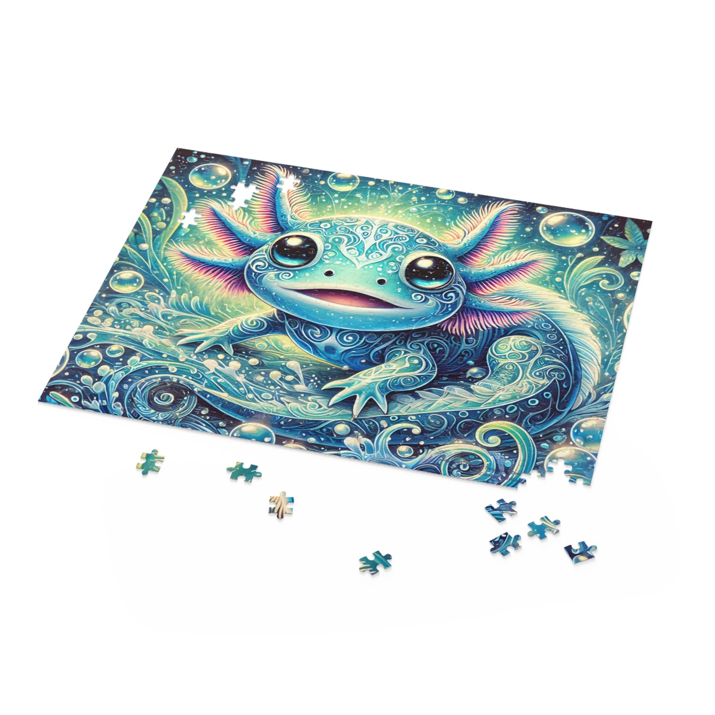 Magical Axolotl Turquoise Underwater Dreamscape Puzzle
