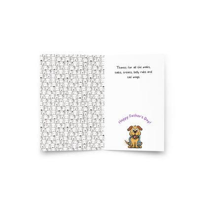 Cute Dog Dad Of The Year Trophy Greeting Card