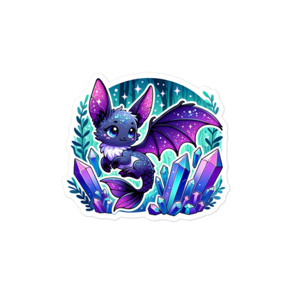 Enchanting MerBat with Crystals Kiss-cut Sticker