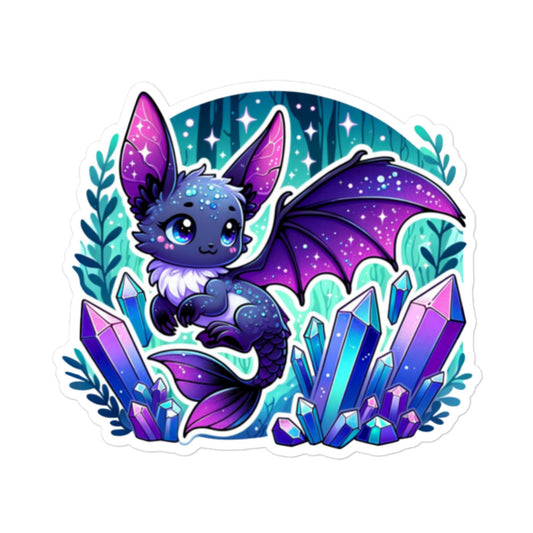 Enchanting MerBat with Crystals Kiss-cut Sticker