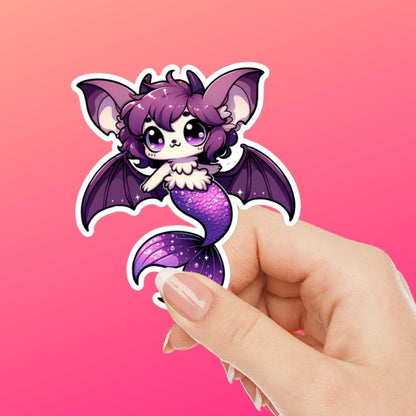 Purple Merbat Kiss-Cut Sticker