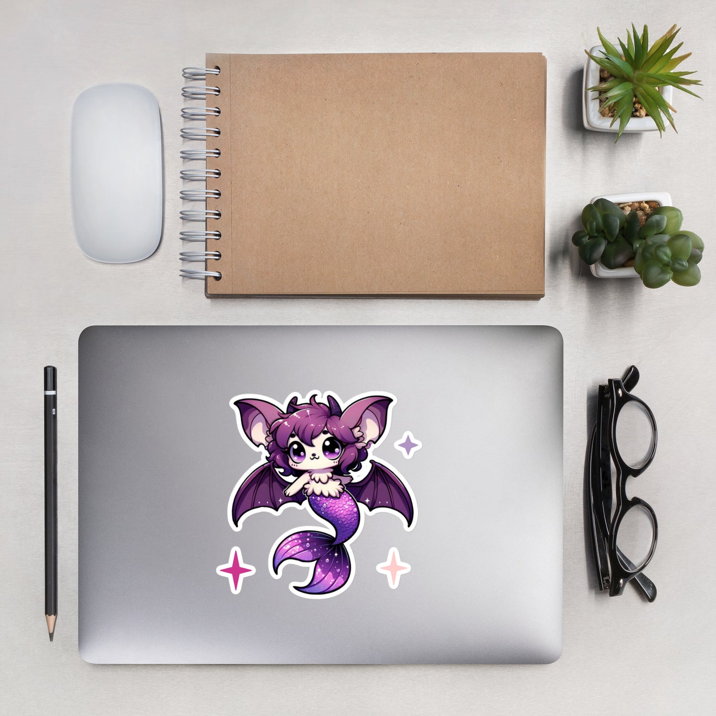 Purple Merbat Kiss-Cut Sticker