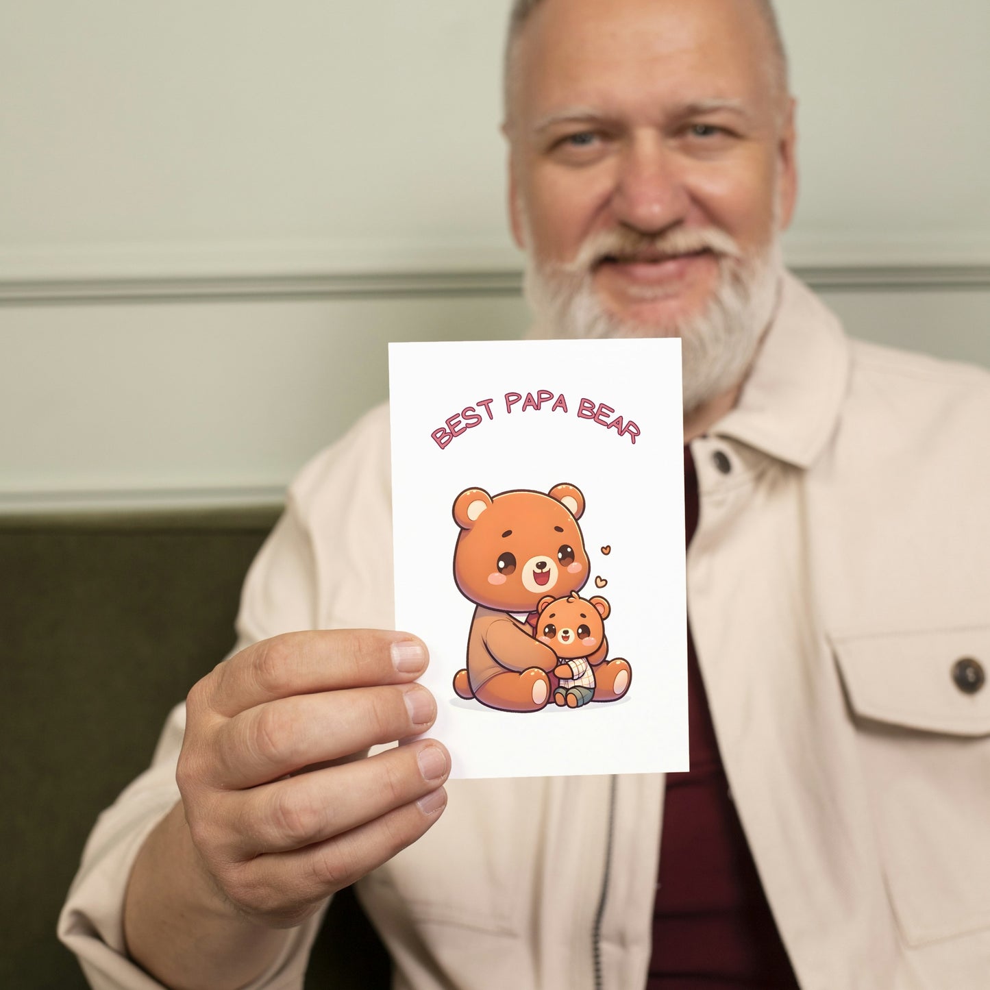 Best Papa Bear Folded Father's Card