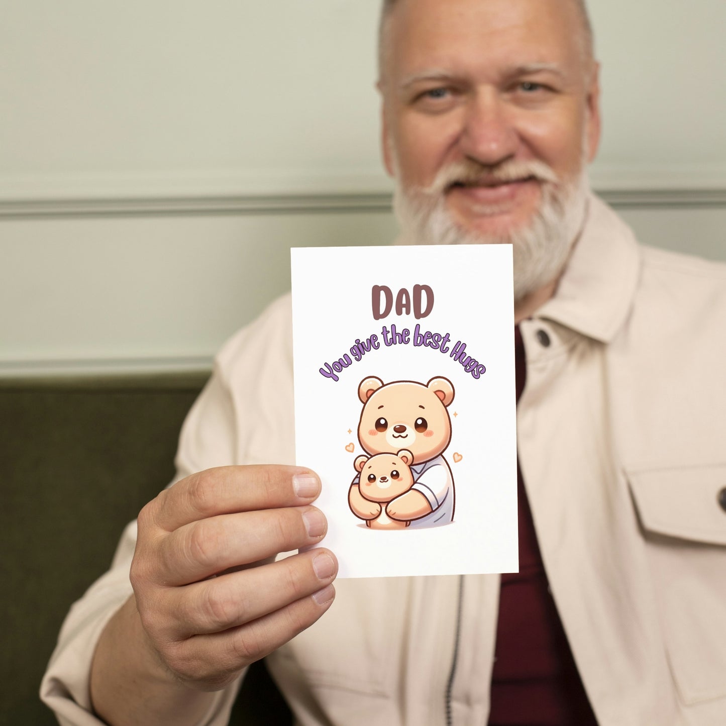 Best Hugging Papa Bear Father's Day Card