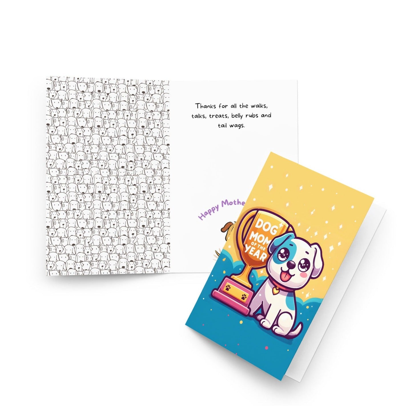 Cute Dog Mom Of The Year Trophy Greeting Card