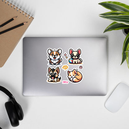 Cute Kawaii Doggy Pups Sticker Sheet