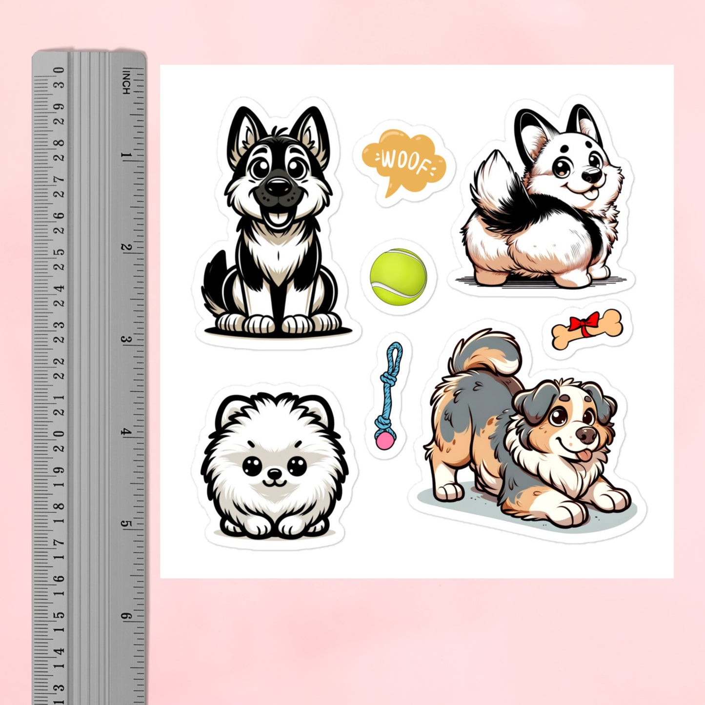 Fun Dogs & Toys Stickers