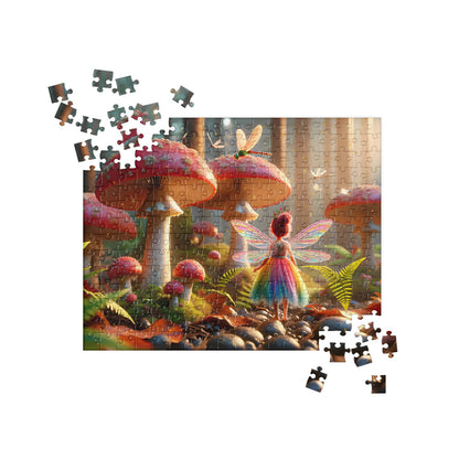 Fairy in an enchanted Mushroom Forest Jigsaw Puzzle