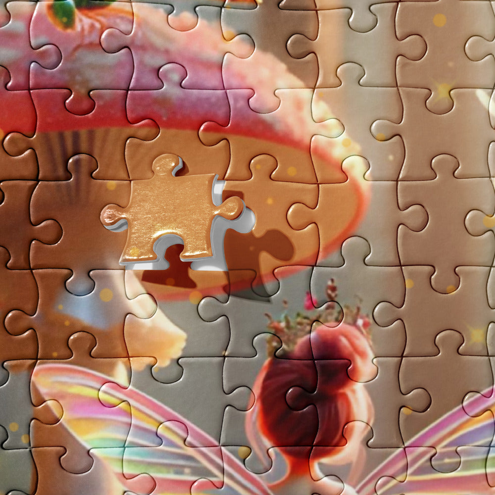 Fairy in an enchanted Mushroom Forest Jigsaw Puzzle