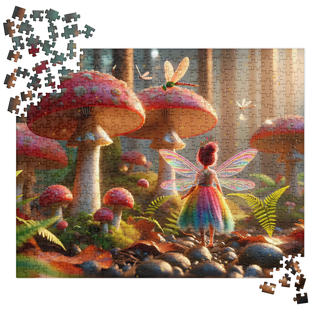 Fairy in an enchanted Mushroom Forest Jigsaw Puzzle