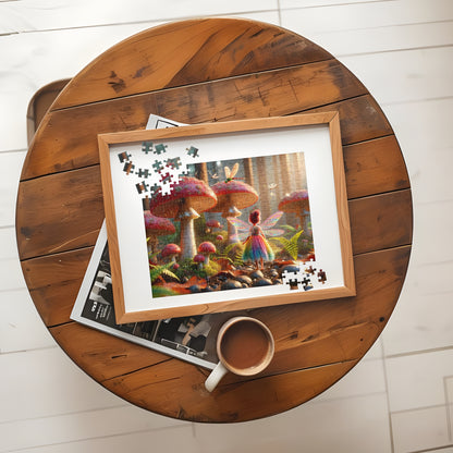Fairy in an enchanted Mushroom Forest Jigsaw Puzzle
