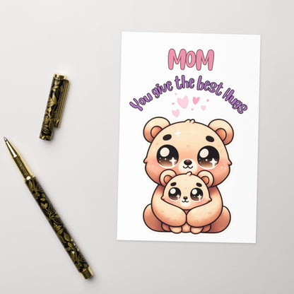 Best Mom Bear Hug Appreciation Card