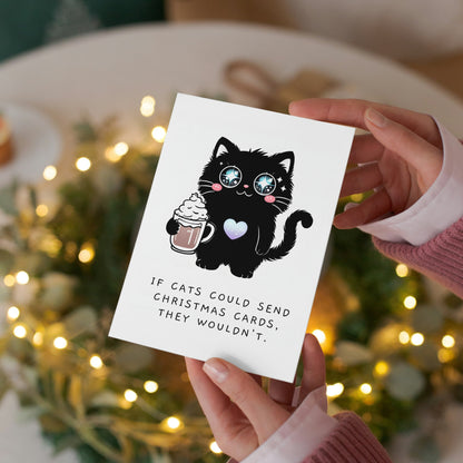 If Cats Could Send Christmas Cards - Folded Holiday Card - Digital Download - Print at Home