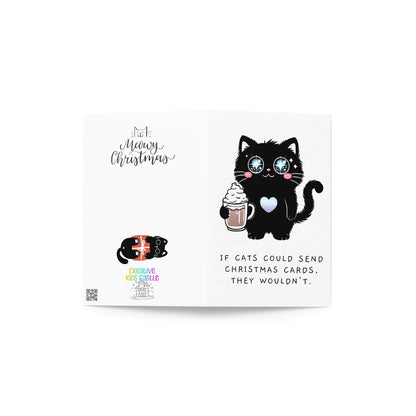 If Cats Could Send Christmas Cards - Folded Holiday Card - Digital Download - Print at Home