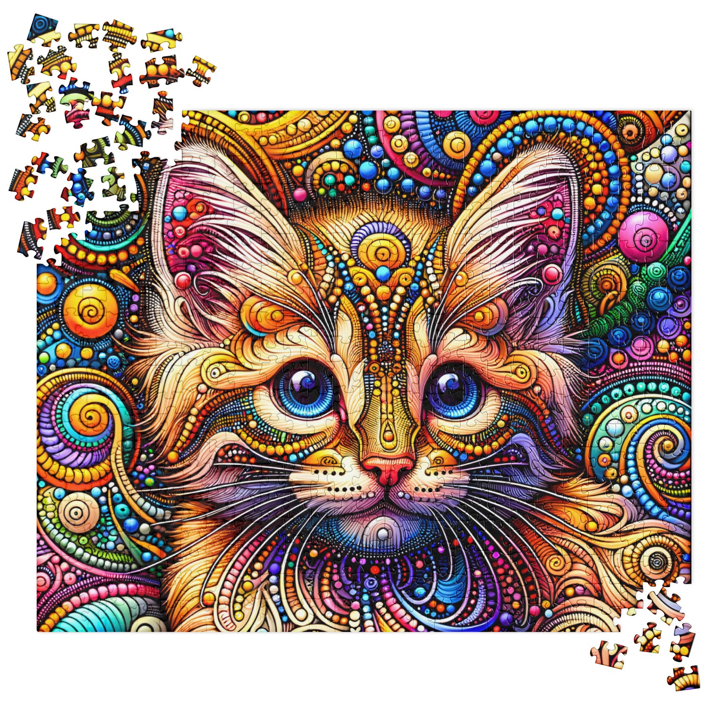 Colorful Kitten Dot Art Puzzle (120, 252, 500-Piece)