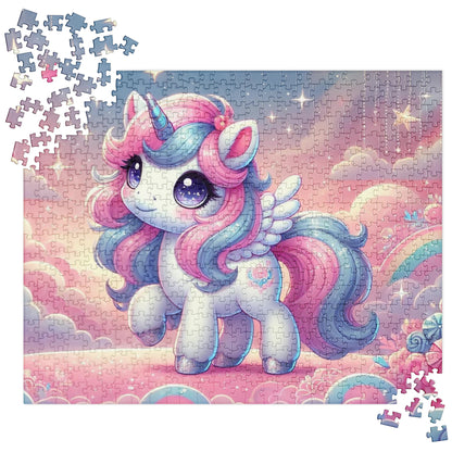 Cute Pastel Unicorn in the Clouds Jigsaw Puzzle (120, 252, 500 Pieces)