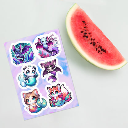 Cute MerAnimal Sticker Sheet