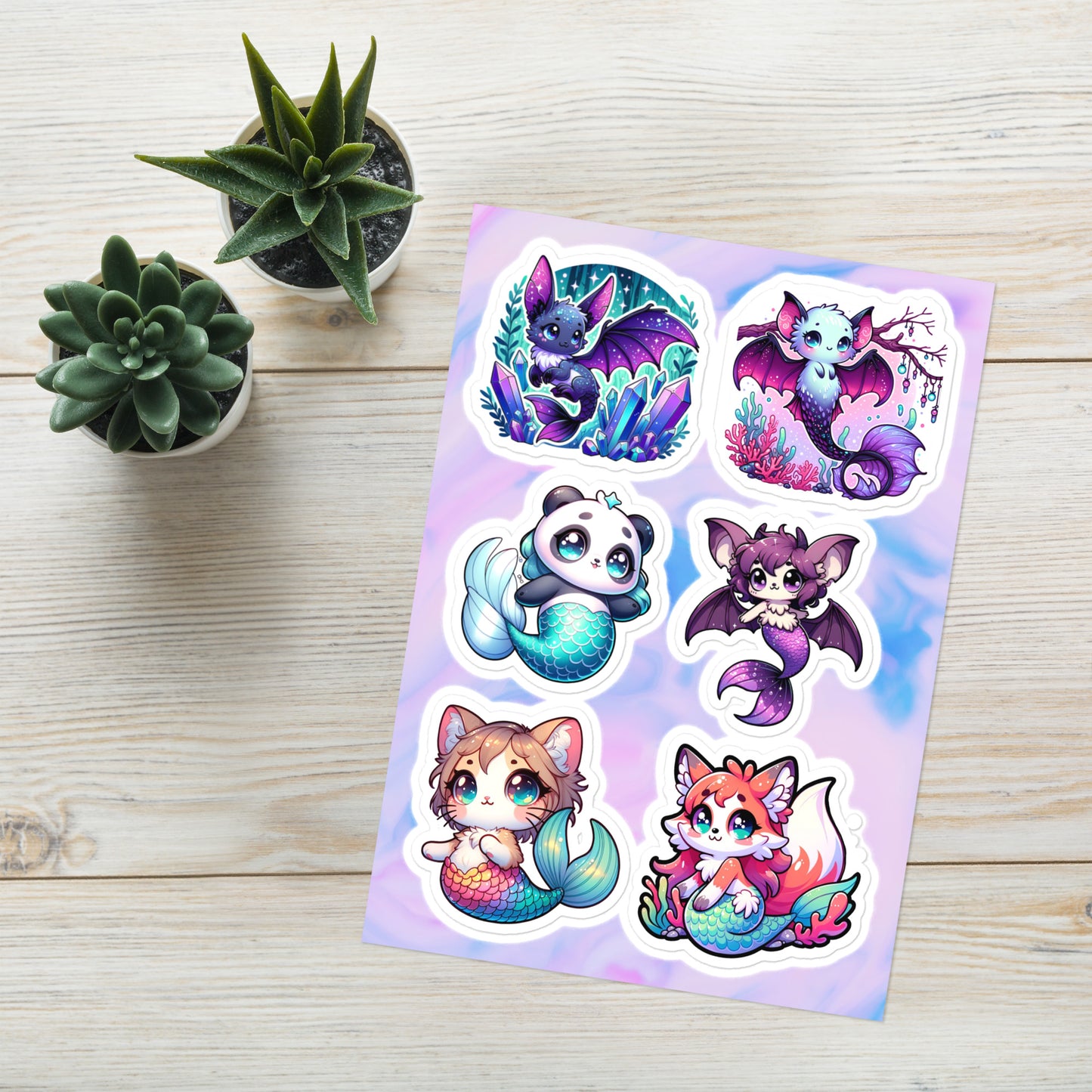 Cute MerAnimal Sticker Sheet