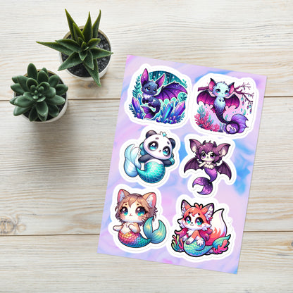 Cute MerAnimal Sticker Sheet