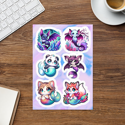 Cute MerAnimal Sticker Sheet