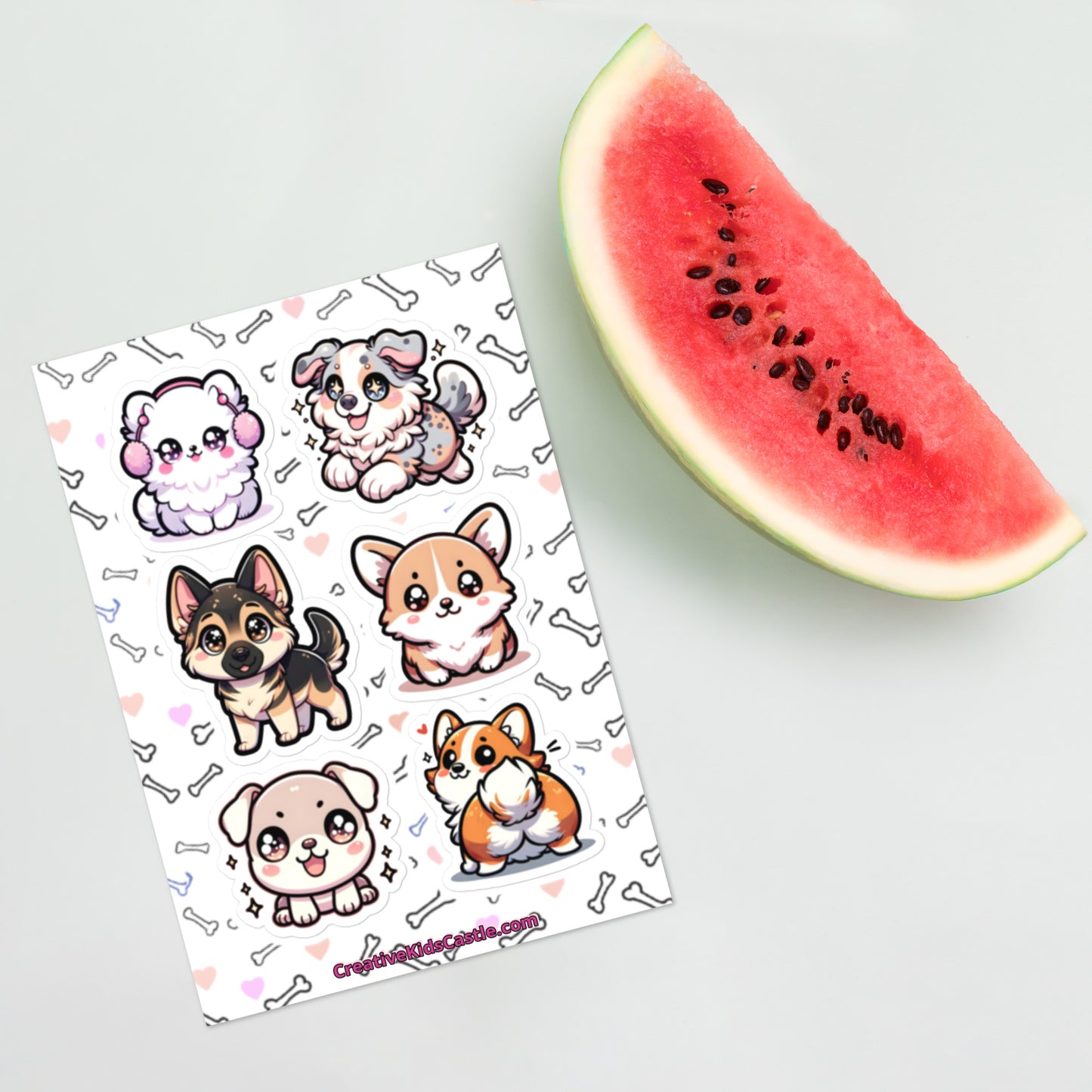 Cute Kawaii Style Dog Sticker sheet