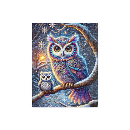 Magical Winter Owl Family Jigsaw Puzzle (120, 252, 500 Pieces)