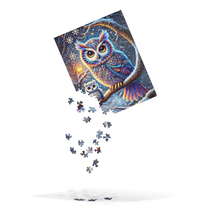 Magical Winter Owl Family Jigsaw Puzzle (120, 252, 500 Pieces)