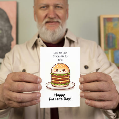 "No One Stacks Up To You" Burger Stack Fathers Day Card