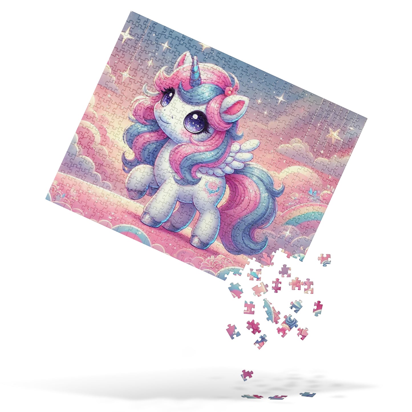 Cute Pastel Unicorn in the Clouds Jigsaw Puzzle (120, 252, 500 Pieces)