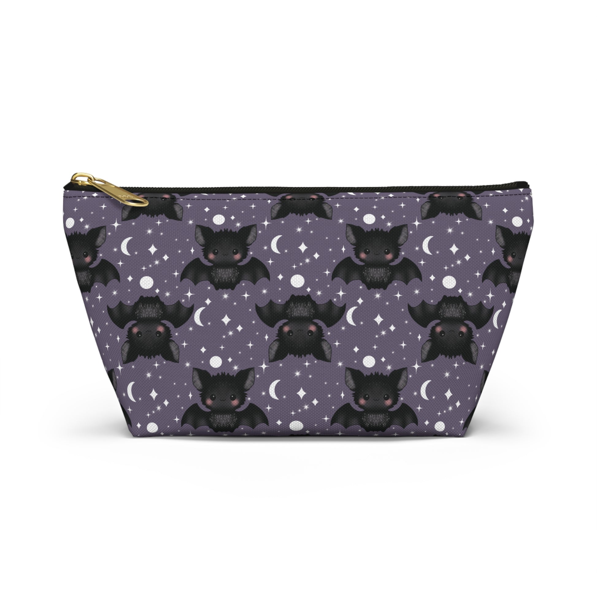 Cute Bats, Moon and Stars Accessory Pouch with T-bottom small size